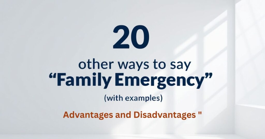 Advantages and Disadvantages of Using "Family Emergency"