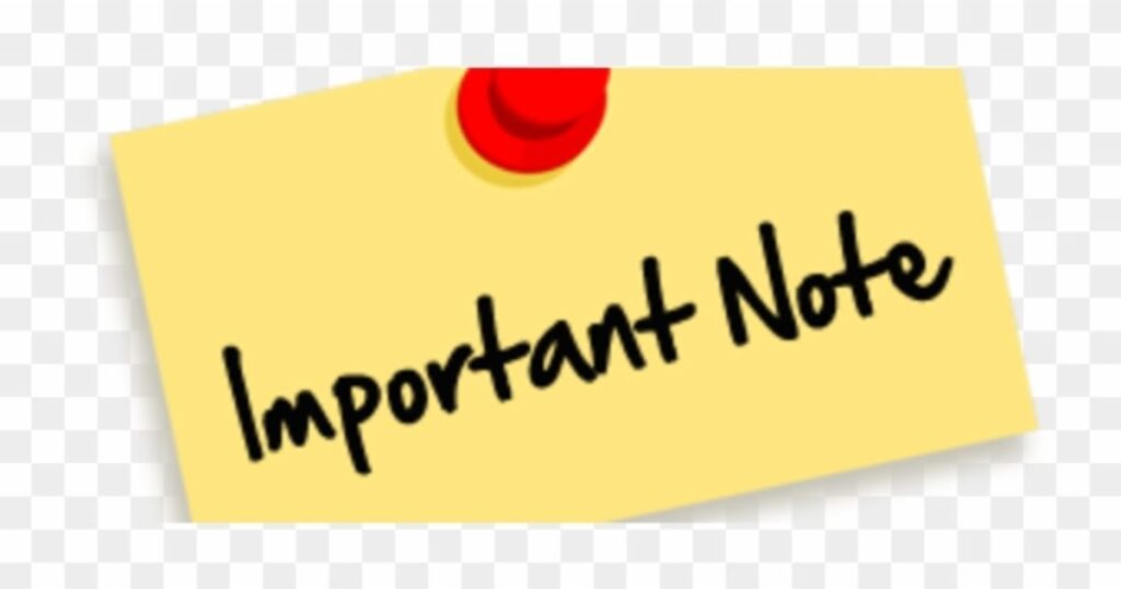 Important to Note
