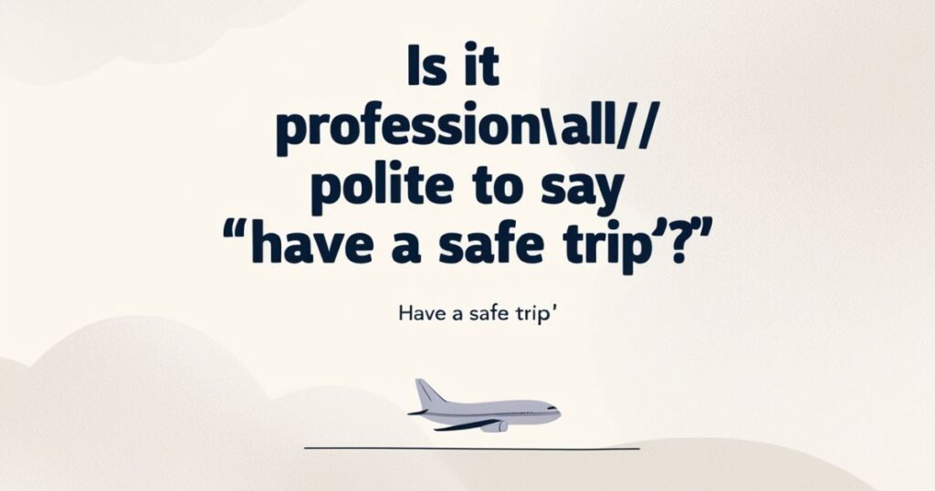 Is It Professional/Polite to Say "Have a Safe Trip"? 