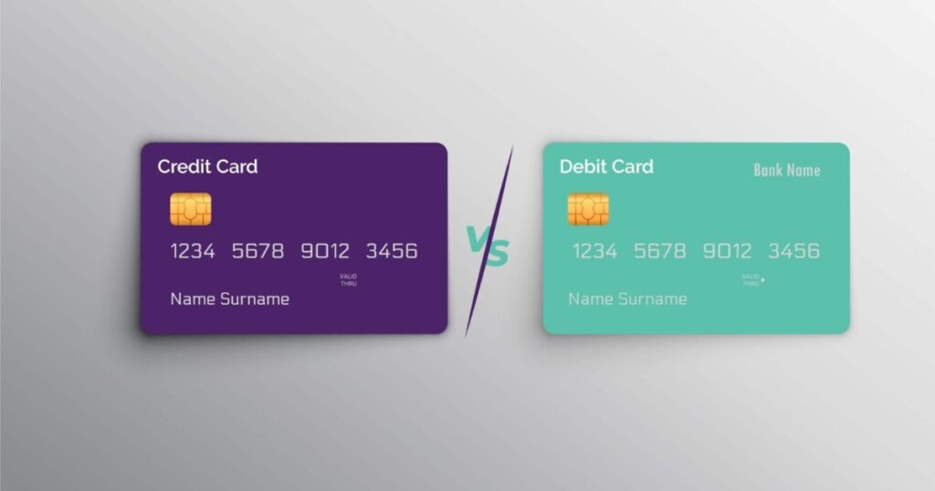 Two Credit Cards or Debit Cards Placed End to End