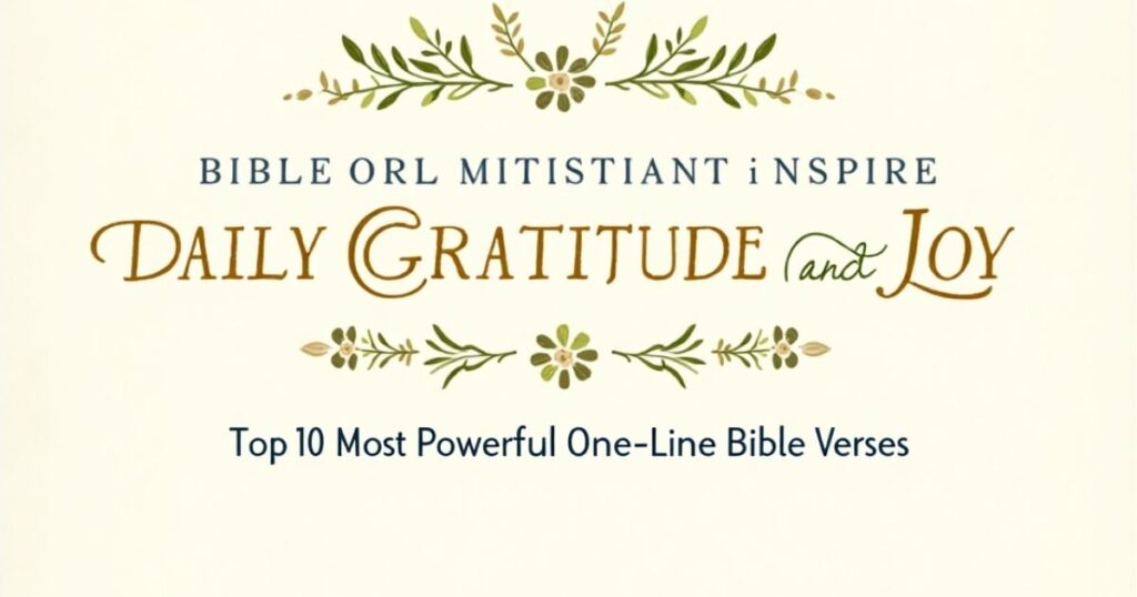 Bible Verses That Inspire Daily Gratitude and Joy