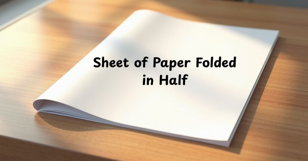 Sheet of Paper Folded in Half