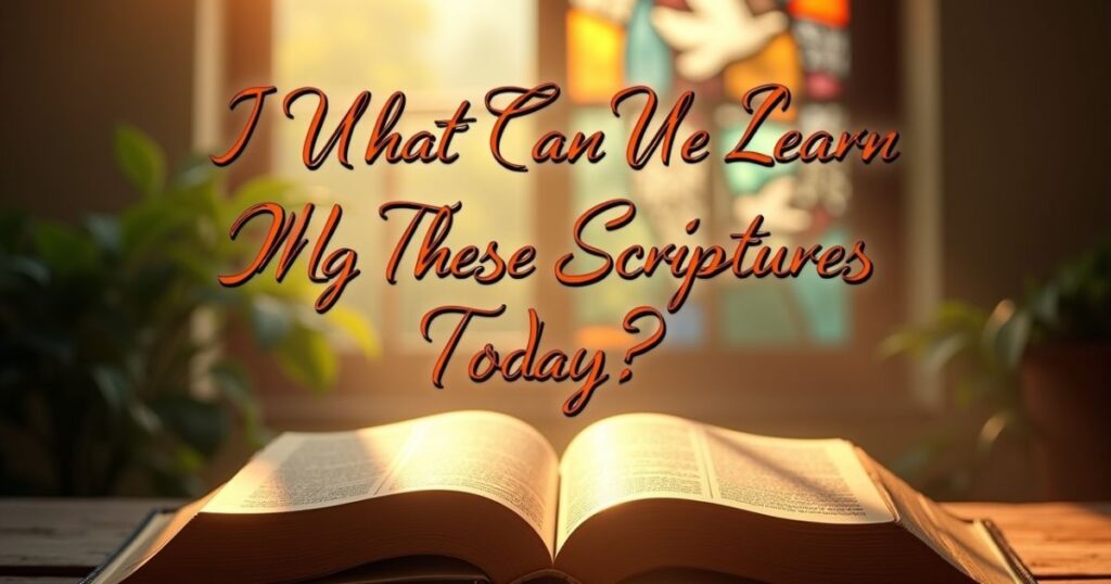 What Can We Learn from These Scriptures Today?