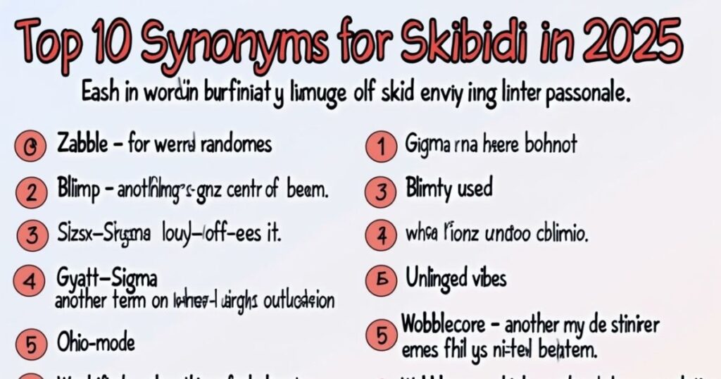 ✩ Top 10 Synonyms for Skibidi in 2025